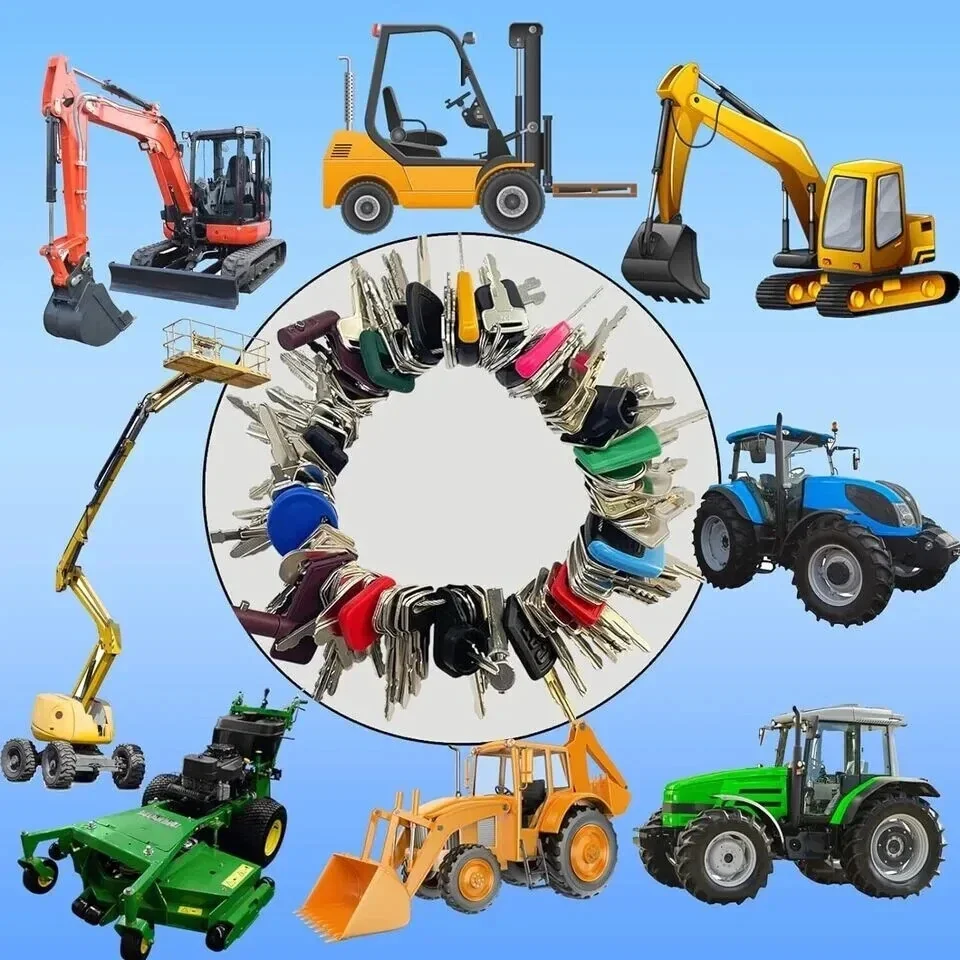 Construction and heavy equipment keys for excavators, forklifts, tractors, and other machines