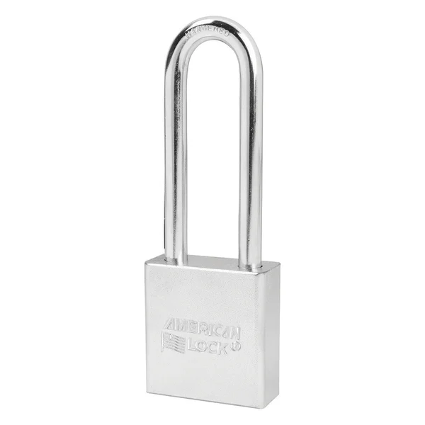 American Lock A5202 chrome-plated solid steel padlock with a tall 3 in. hardened boron alloy shackle