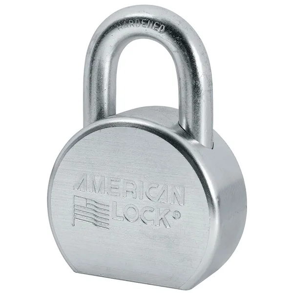 American Lock A702 round solid steel padlock with a thick hardened boron alloy shackle